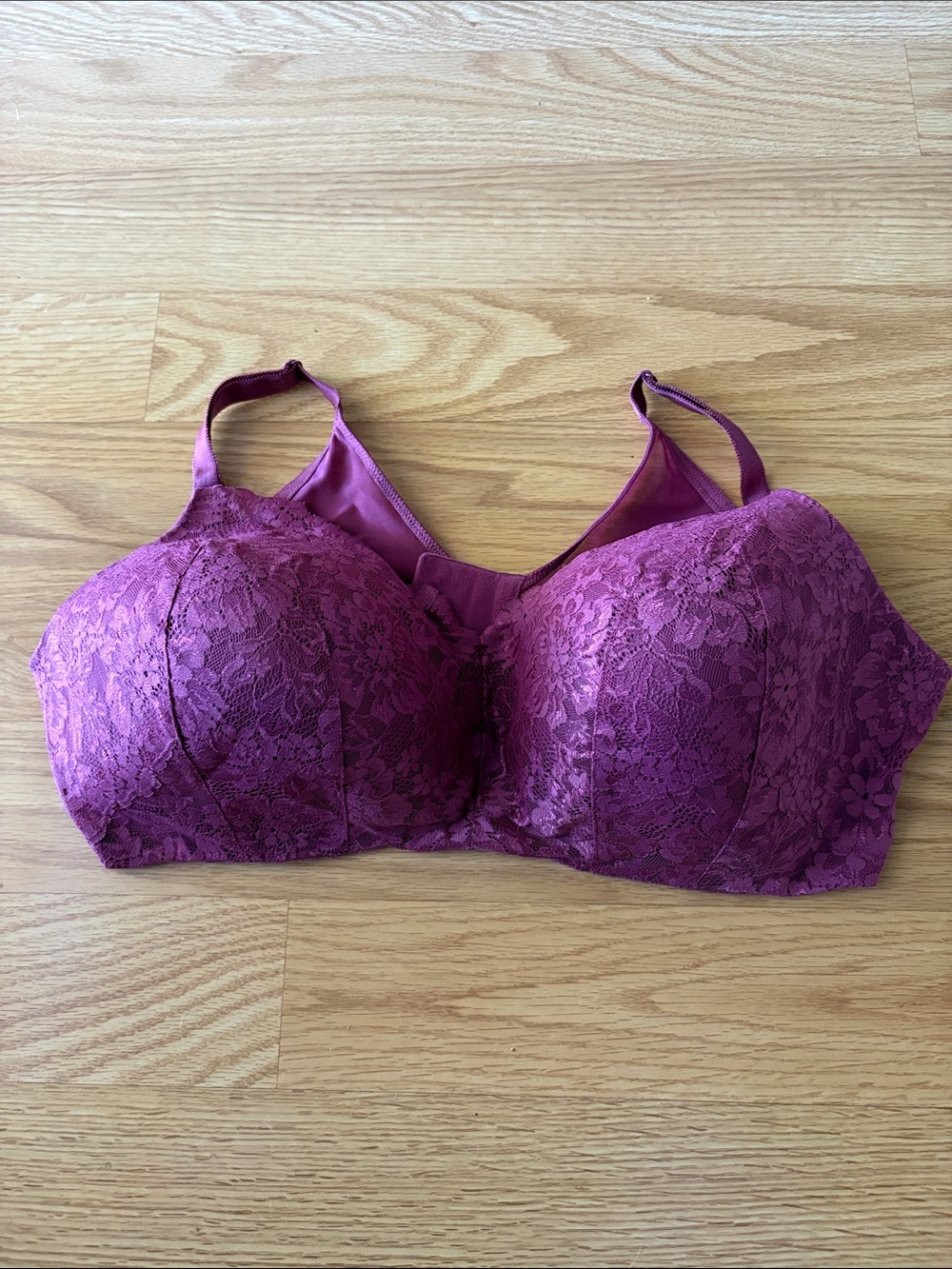 Torrid Women’s Wire-Free Lace Full-Coverage Bra - Deep Plum Size 44DDD